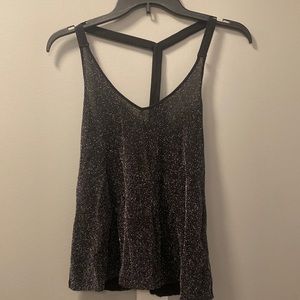 Deb Black Sparkly Tank Top Size Small